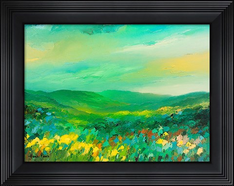 Framed Green Landscape Print