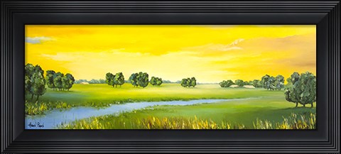 Framed Landscape with River Print