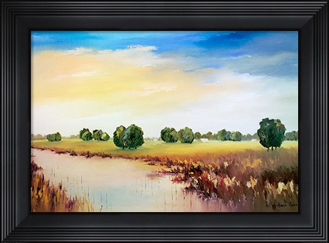 Framed Landscape Waterside Print