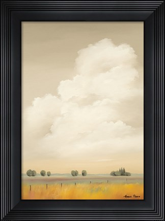 Framed Meadow with Fence Print