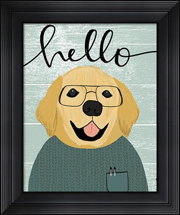 Framed Hello Retriever Print