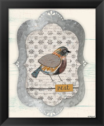 Framed Shabby Bird Print
