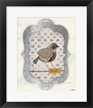 Framed Shabby Bird Print
