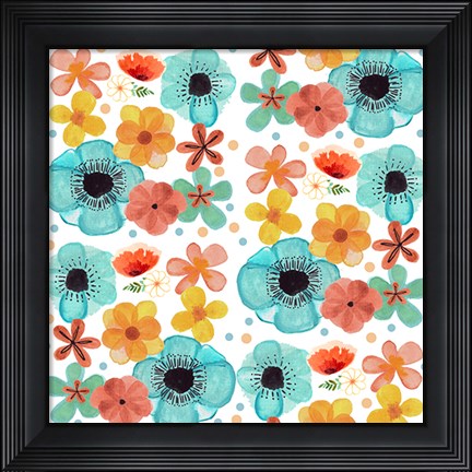Framed Poppy Pattern Print