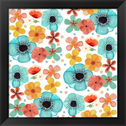 Framed Poppy Pattern Print