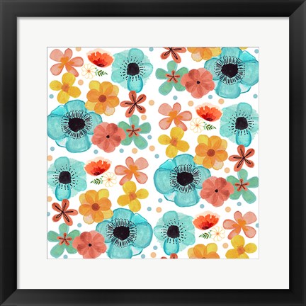 Framed Poppy Pattern Print