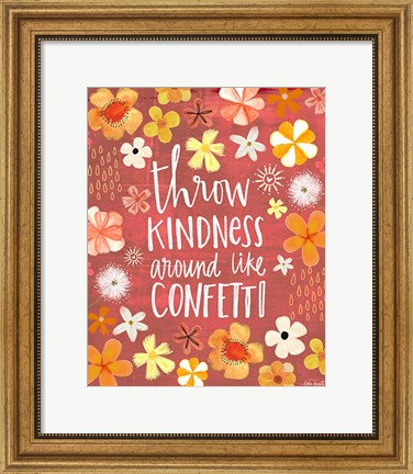Framed Throw Kindness Like Confetti Print