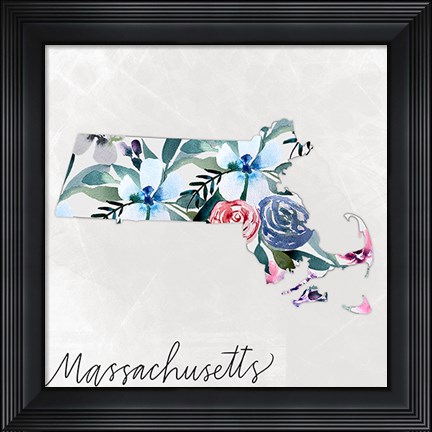 Framed Massachusetts Print