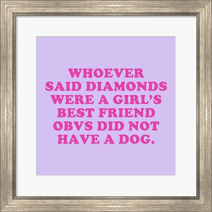 Framed Dogs and Diamonds Print