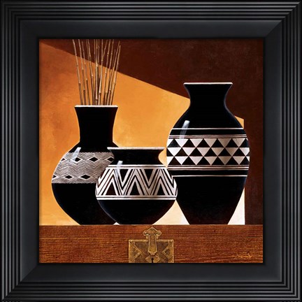 Framed Patterns in Ebony II Print