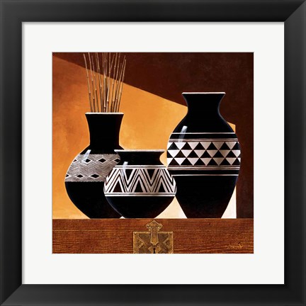 Framed Patterns in Ebony II Print