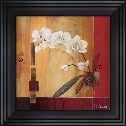 Framed Orchid Lines II Print