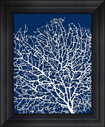 Framed Navy Coral I Print