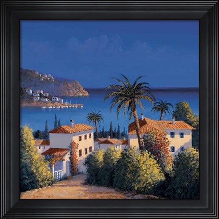 Framed Mediterranean Morning Shadows I Print