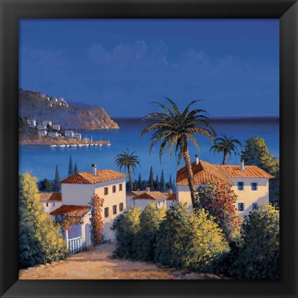 Framed Mediterranean Morning Shadows I Print