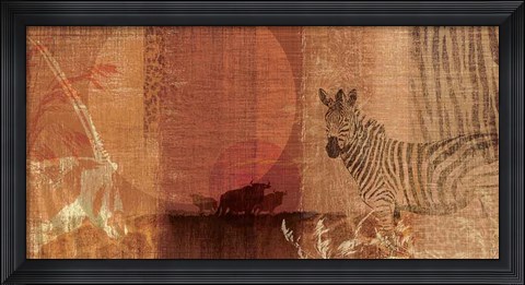 Framed Safari Sunset I Print