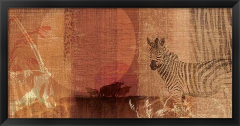 Framed Safari Sunset I Print