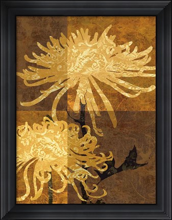 Framed Golden Mums II Print