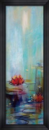 Framed Aqua Lotus I Print