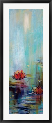 Framed Aqua Lotus I Print