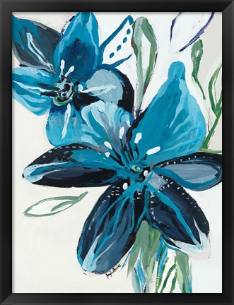 Framed Flowers of Azure II Print