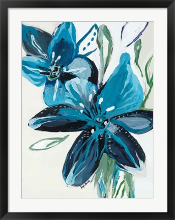 Framed Flowers of Azure II Print