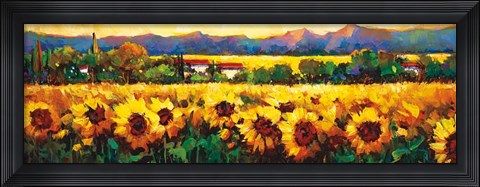 Framed Sweeping Fields of Sunflowers Print