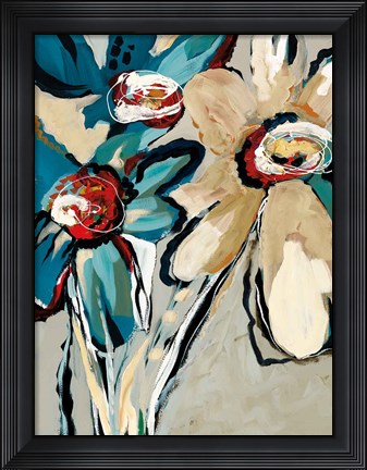 Framed Blooming Blue II Print