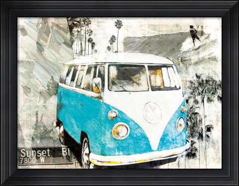 Framed Hippie Van Print