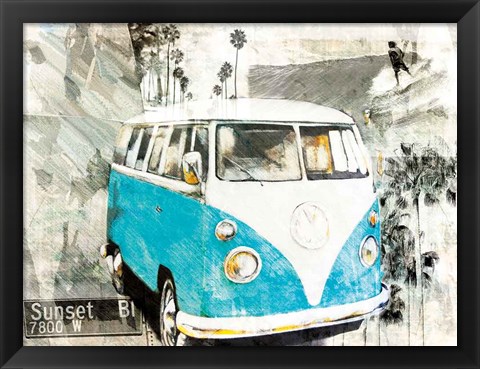 Framed Hippie Van Print