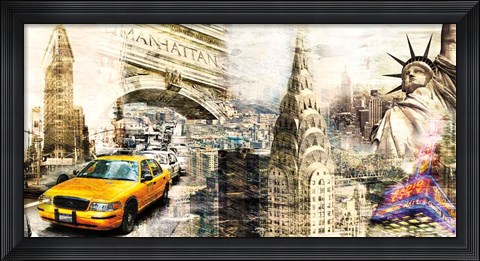 Framed Downtown New York Print