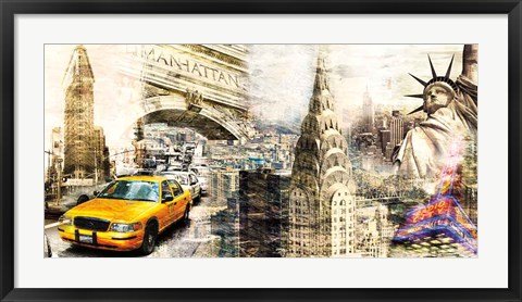 Framed Downtown New York Print