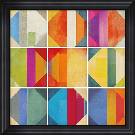 Framed Pattern Tiles II Print