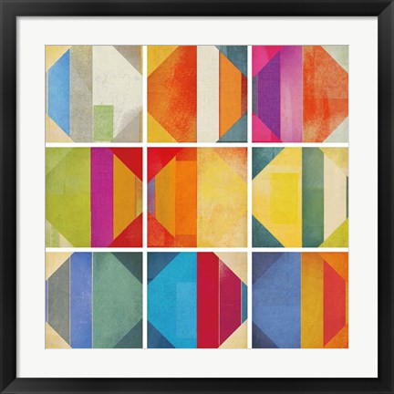 Framed Pattern Tiles II Print