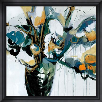 Framed Blooms in Shamrock Grey Print