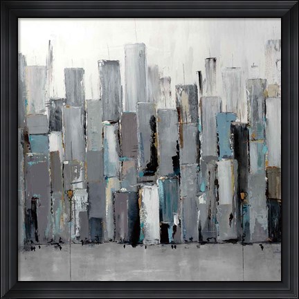 Framed Blue Plaza Print