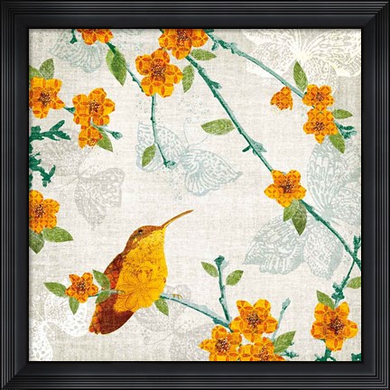 Framed Birds and Butterflies III Print