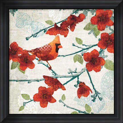 Framed Birds and Butterflies IV Print