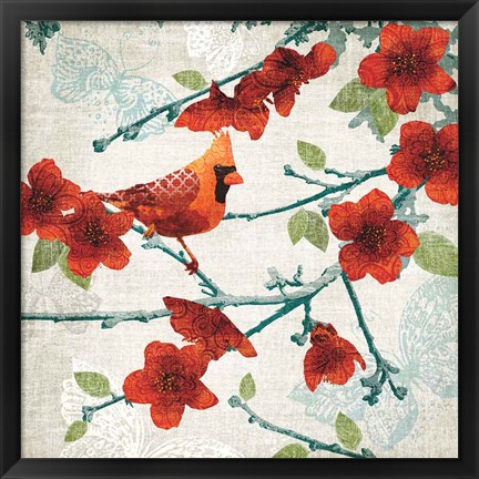Framed Birds and Butterflies IV Print