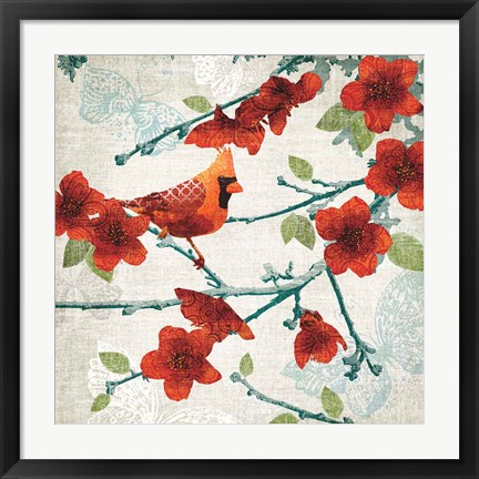 Framed Birds and Butterflies IV Print