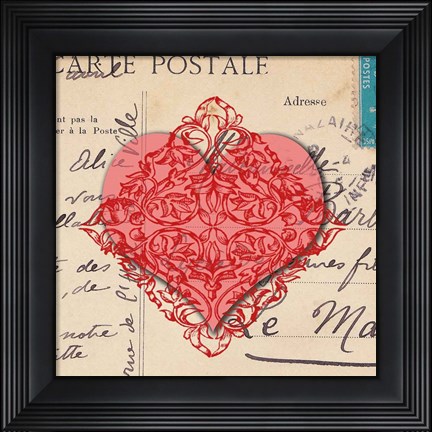 Framed Le Coeur d&#39;Amour I Print