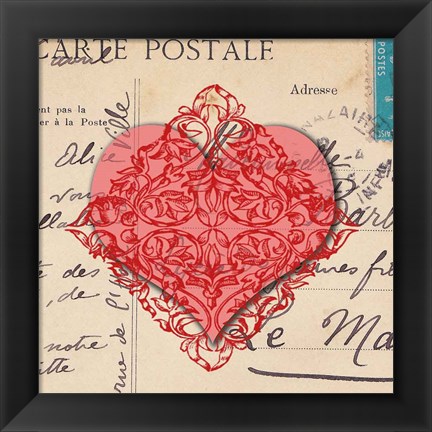 Framed Le Coeur d&#39;Amour I Print