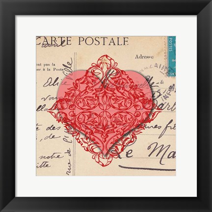 Framed Le Coeur d&#39;Amour I Print