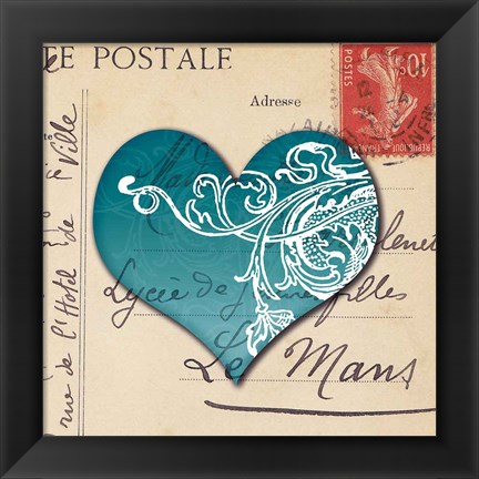 Framed Le Coeur d&#39;Amour II Print
