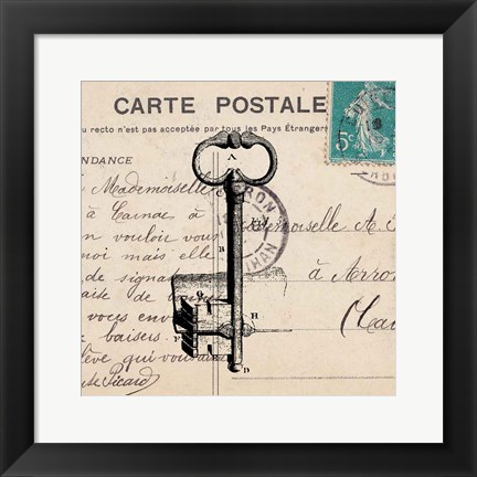 Framed Key To My Heart I Print