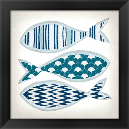 Framed Fish Patterns I Print