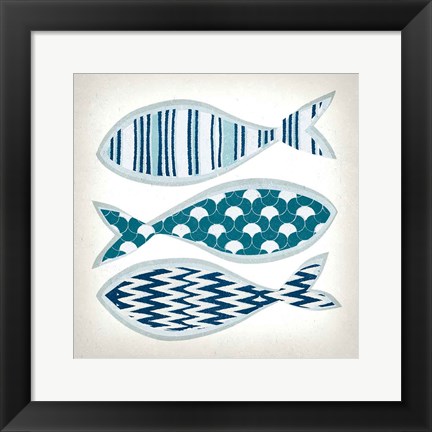 Framed Fish Patterns I Print