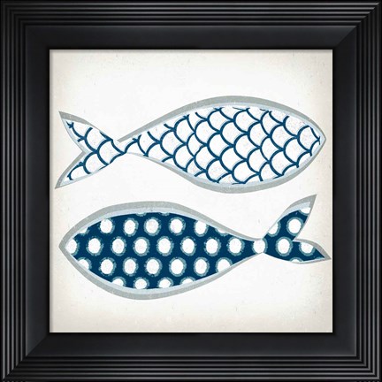 Framed Fish Patterns II Print