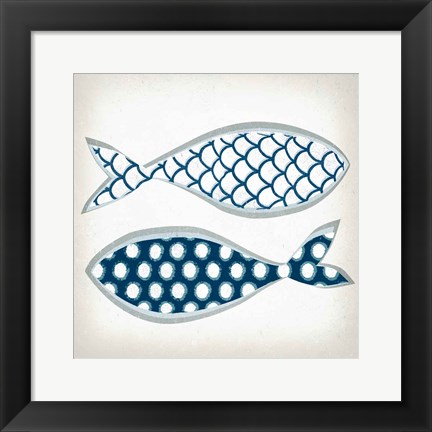 Framed Fish Patterns II Print