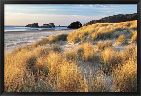 Framed Dune Grass And Beach Print